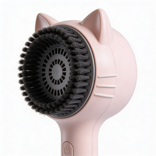 currenthubs Euqvunn Brosse Vapeur pour Chat avec Bouton de Déverrouillage, [Design Ultra-Silencieux/Poignée Confortable] Brosse Chat Vapeur Brosse Chien Vapeur Rechargeable pour Chats, Chiens, Lapins